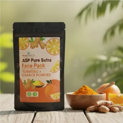 Asp Pure sutra Face pack Turmeric and orange powde